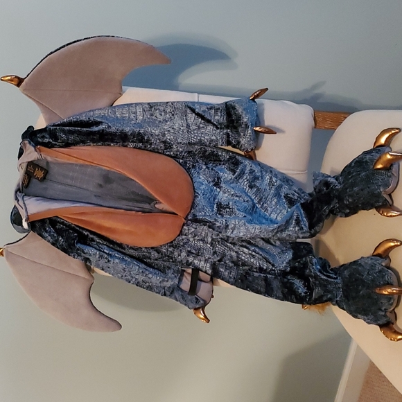 FAO Schwartz 4T Dragon costume. Texture Dark Teal metalic velvety material. - Picture 6 of 10